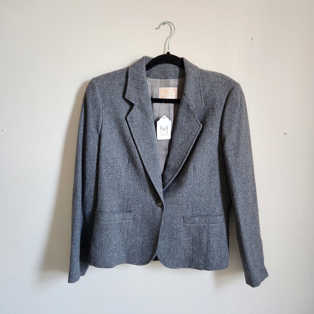 Pendleton Wool Blazer Gray With Shoulder Pads - image 5